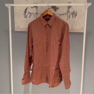 Theory Linen Salmon Shirt